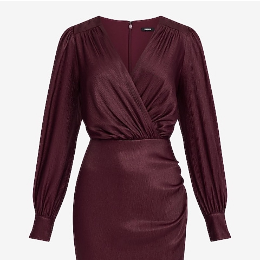 NWT Express Deep Burgundy Long Sleeve Dress
